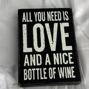 Wooden wine sign home decor 7x5x1 1/2